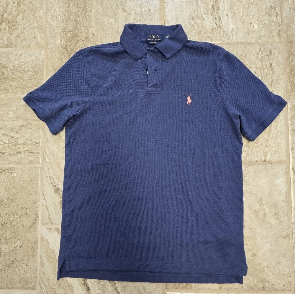 Polo Ralph Lauren Polo Men's Short Sleeve Size Medium work Casual Golf Blue